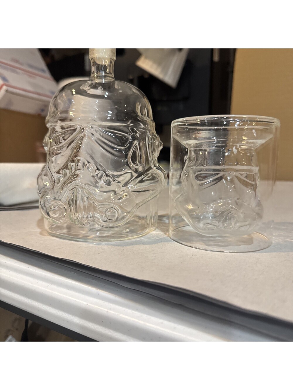 Star Wars Stormtrooper Whiskey Decanter Bottle (25 oz) & 1 Glass (5 oz).
